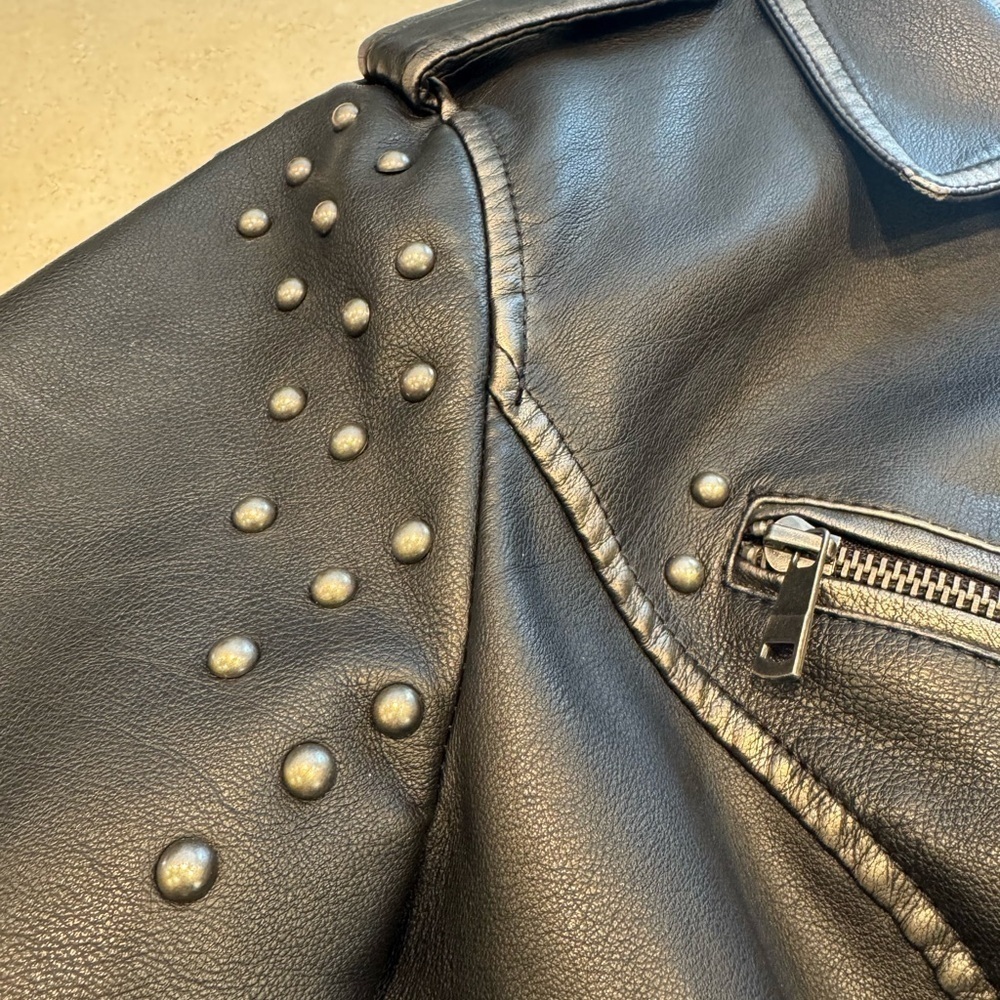 T Coalition Faux Leather Studded Moto Jacket Women - Picture 7 of 9